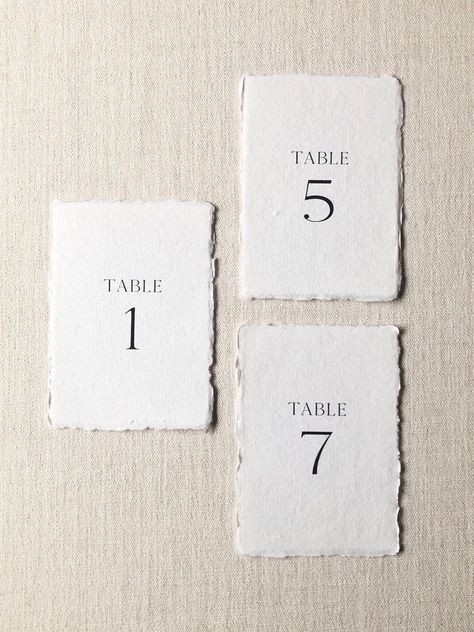 Handmade Paper Table Number Signs Table Number With Menu On Back, Shell Table Number, Wedding Menu And Table Number, Classic Table Decor Wedding, Ceramic Table Numbers Wedding, Wedding Table Numbers Elegant, Deckled Edge Table Number, Timeless Table Numbers, White Table Numbers Wedding