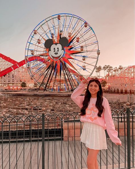 Amusement Park Outfit Skirt, Disney Skirt Outfit, Disney Outfits Skirt, Disney Skirt Outfits, Tokyo Disneyland Outfit, Pink Disney Outfit, Hongkong Disneyland Outfit, Disneyland Outfit Winter, Disneyland Pics