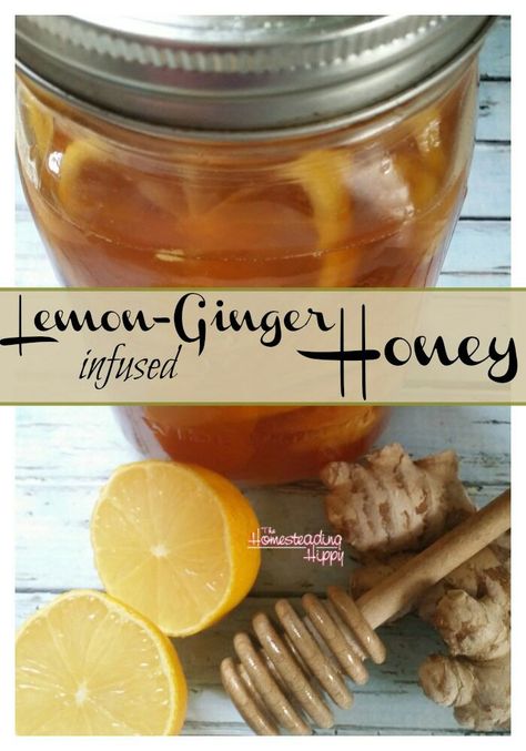 Honey Infused Recipes, Honey And Tea Gift Ideas, Lemon Ginger Honey, Infused Honey, Orange Honey, Ginger Honey, Lemon Ginger, Ginger And Honey, Honey Recipes