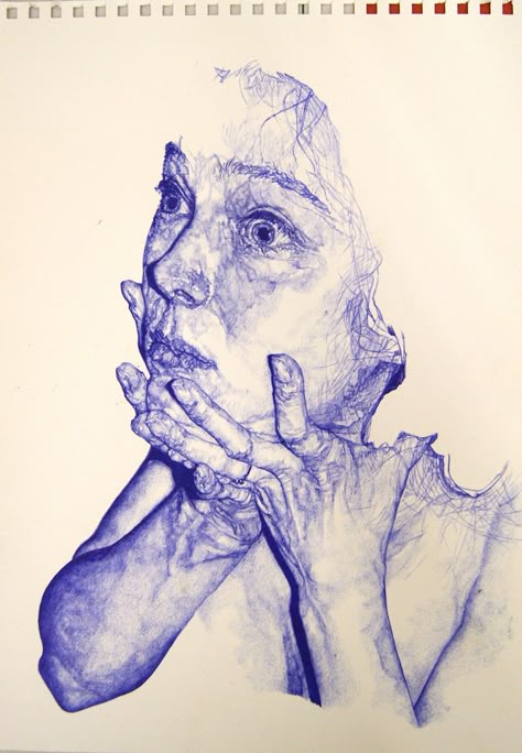 Biro drawing of Amanda Wass by Sarah Muirhead... Sarah Muirhead, Biro Portrait, Biro Drawing, Biro Art, Alevel Art, Higher Art, Portraits Drawing, Gcse Art Sketchbook, Berlin Art