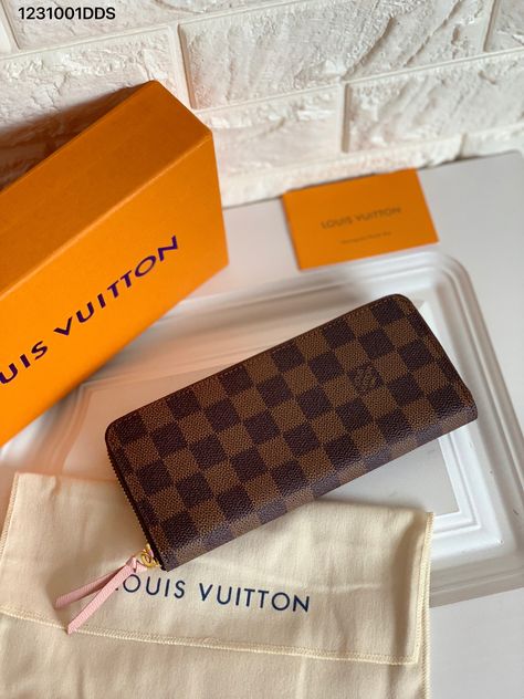 Louis Vuitton lv woman clemence wallet brown checks damier ebene with pink interior Louis Vuitton Wallet Women, Winx Stella, Louis Vuitton Clemence Wallet, Dead Presidents, Wishlist 2022, Branded Outfits, Dhoni Wallpapers, Expensive Taste, Lv Bags