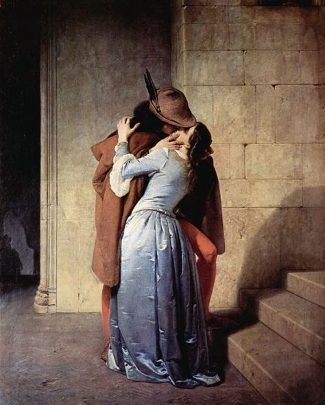 THE KISS "ROBIN HOOD” PASSIONATE HAYEZ FINE ART REAL CANVAS GICLEE 8X10 PRINT #Realism Maid Marian, John William Waterhouse, William Blake, Pre Raphaelite, The Kiss, Classical Art, Art Memes, Love Painting, Two People