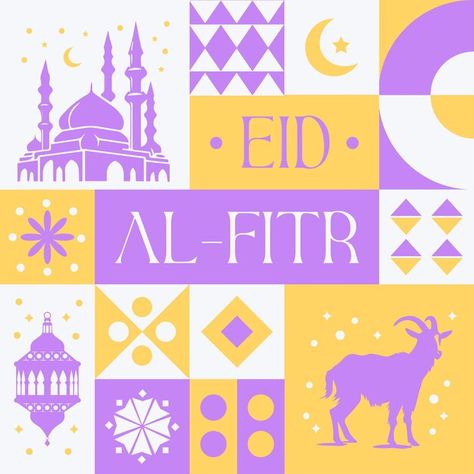 Eid mubarak al fitr seamless pattern in ... | Premium Vector #Freepik #vector Eid Graphic Design, Eid Fitr Design, Eid Al-fitr, Ramadan Design Ideas, Eid Al Fitr Design, Eid Illustration, Cafe Marketing, Ramadhan Design, Eid Mubarak Poster