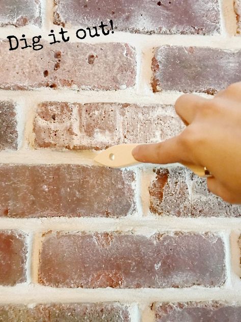 Fake Brick Wall, Diy Faux Brick Wall, Diy Brick Wall, Brick Wall Decor, Fake Brick, Brick Wall Paneling, Brick Accent Wall, Painting Front Porch, Brick Interior Wall