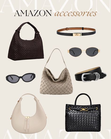 Amazon accessories I’m loving 🤍 Bottega dupe bags, statement belts, and chic retro sunglasses that are all under $50! Want these Amazon must have accessories? Tap to shop these affordable picks! Must Have Purses, Statement Belts, Amazon Accessories, Bottega Bag, Amazon Favorites, Retro Bags, Vegan Leather Tote, Girls Purse, Handbags Affordable