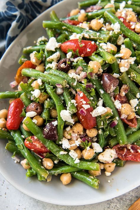 Fresh Green Bean Recipes Main Dish, Green Bean Pasta Salad, Lettuce Salads, Green Bean Recipe, Green Bean Salad Recipes, Mediterranean Recipes Healthy, Mediterranean Diet Recipes Dinners, Green Bean Salad, Bean Salad Recipe