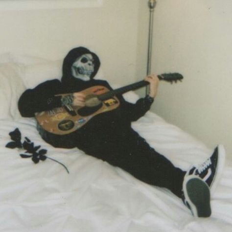 A Skeleton, Playlist Covers, Grunge Aesthetic, Acoustic Guitar, Dark Aesthetic, My Aesthetic, Skeleton, Mood Board, Guitar