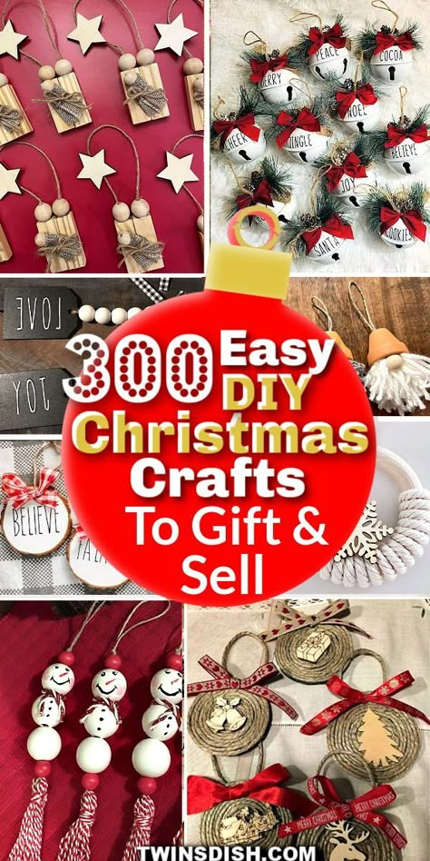 Crafts To Gift, Easy Diy Christmas Crafts, Christmas Diy Projects, Christmas Crafts To Sell, Diy Projects To Sell, Dollar Store Christmas, Handmade Christmas Crafts, Christmas Crafts To Make, Diy Christmas Crafts