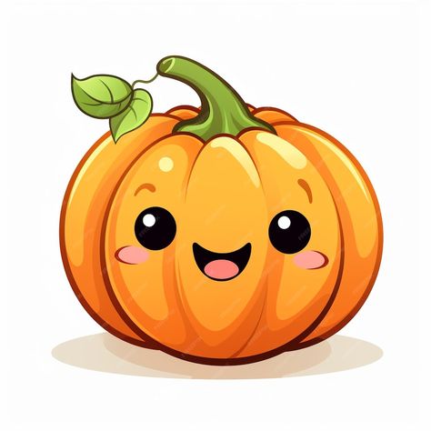 Halloween Images Cute, Pumpkin Cute Drawing, Pumpkin Animation, Cute Pumpkin Drawing, Pumpkins Pictures, Pumpkin Kawaii, Pumpkin Image, Christmas Decorations Drawings, Cute Pumpkin Faces