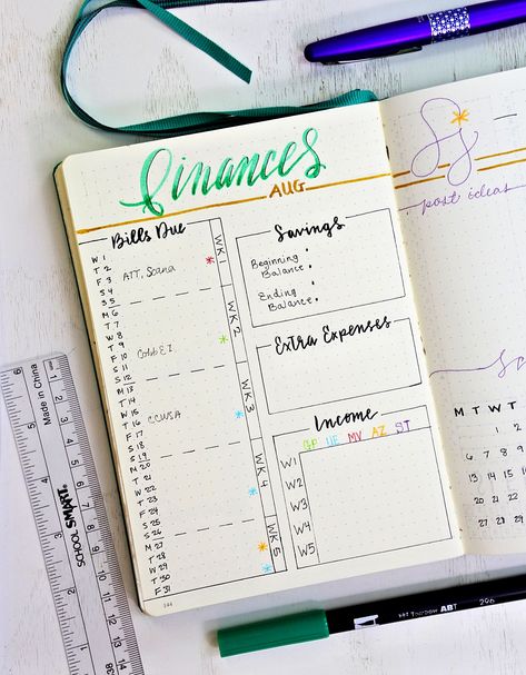 buget spread for your bullet journal Bullet Journal Budget, Finance Bullet Journal, Bullet Journal Tracker, Whoop Whoop, Monthly Budget Planner, Budget Tracker, Bujo Inspiration, Bullet Journal Spread, Bullet Journal Layout