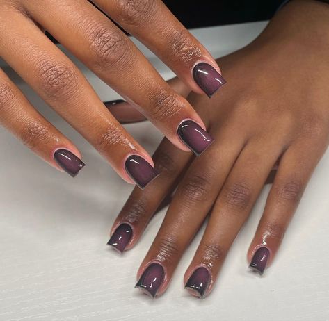 Short Nails Purple, Short Aura Nails, Hippie Nails, Airbrush Nails, Hard Nails, Fancy Nails Designs, Simple Acrylic Nails, Acrylic Nails Designs, Work Nails