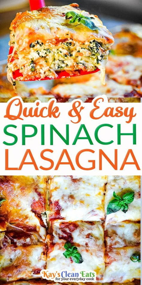 Spinach And Meat Lasagna, Easy Lasagna Recipe With Ricotta, Easy Spinach Lasagna, Spinach Lasagna Recipe, Spinach And Ricotta Lasagna, Veggie Lasagna Recipe, Healthy Lasagna Recipes, Meatless Lasagna, Black Color Hairstyles