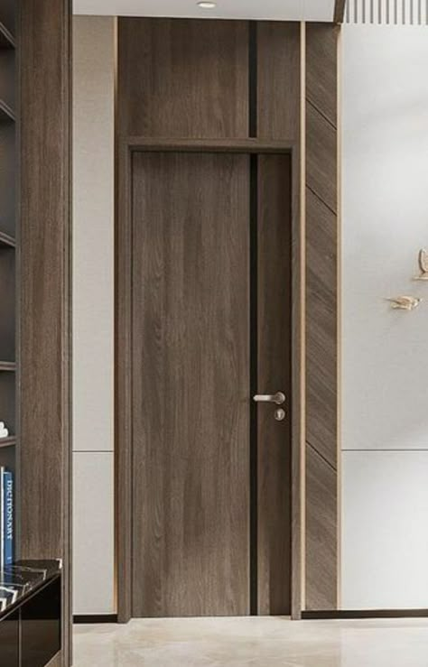 Indoor Doors Modern Luxury, Midcentury Modern Door Interior, Custom Door Design, Inlay Door Design, Luxury Interior Doors, Flush Door Design Modern Bedroom, Laminate Door Design Ideas, Laminate Door Design Modern, Hotel Room Door Design