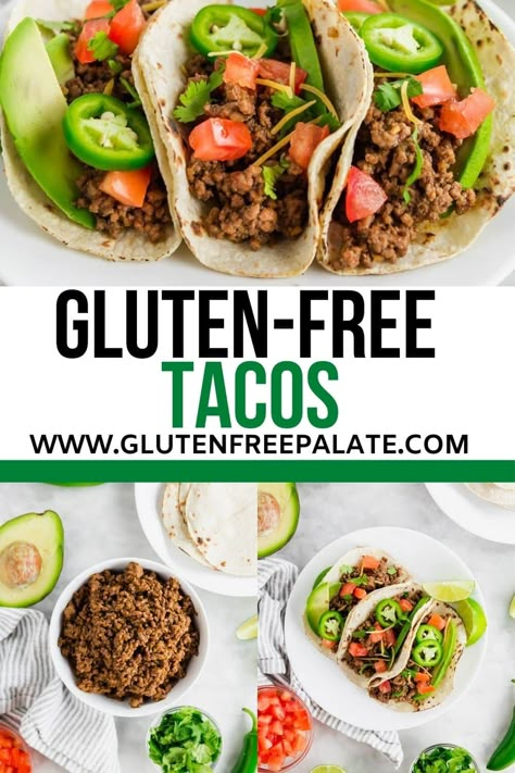 Gluten Free Tacos Recipes, Dairy Free Tacos, Mama Knows Gluten Free, Gluten Free Taco, Easy Gluten Free Meals, Pork Carnitas Tacos, Gluten Free Tacos, Gluten Free Meatballs, Gluten Free Dinner Easy