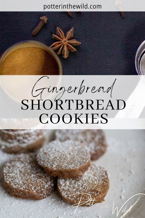 Buttery and sweet with warm gingerbread spices, these homemade Gingerbread Shortbread Cookies are so delicious and incredibly easy to make! They come together in minutes and make simple melt-in-your-mouth cookies. The dough can also be prepared ahead of time and stored in the refrigerator so you can offer freshly baked gingerbread shortbread cookies to any unexpected guests this holiday or Christmas season! Instructions for variations included such as chocolate dipped cookies. Gingerbread Shortbread Cookies, Christmas Gingerbread Cookies Recipe, Gingerbread Shortbread, Best Gingerbread Cookie Recipe, Best Shortbread Cookie Recipe, Easy Shortbread Cookie Recipe, Cookies Easy Recipe, Chocolate Gingerbread Cookies, Gingerbread Dessert