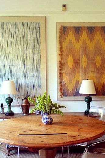 Painted Textiles, Framed Textile, St Frank, Diy Tapestry, Dining Furniture Makeover, Rustic Dining Furniture, Thrift Store Furniture, Textile Wall Art, Fabric Wall Art