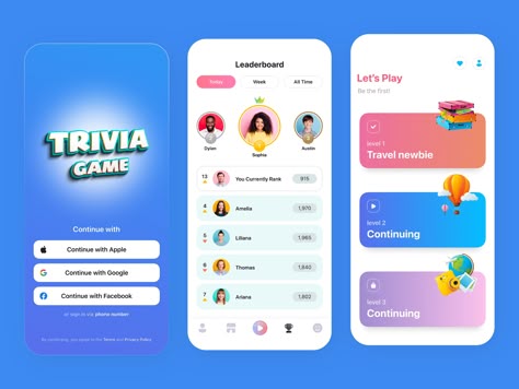 Quiz Game Ui, Game App Ui, Countdown App, Trivia App, Ui Design Ideas, Website Ui Design, Kid Chef, Quiz Design, Uiux Design