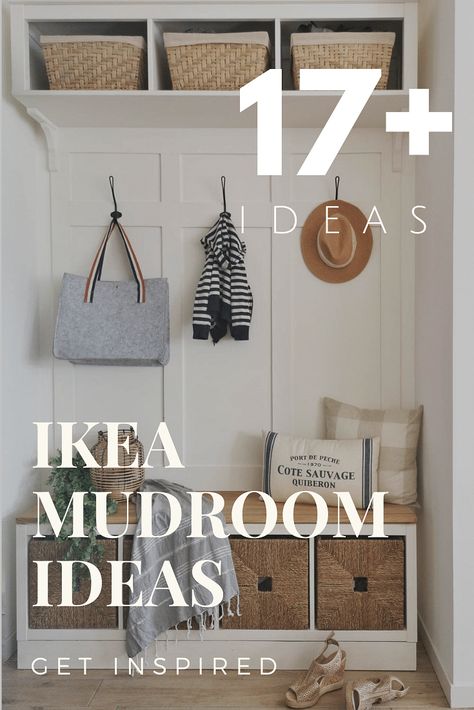 Small Mudroom Entryway, Ikea Mudroom Ideas, Small Mudroom Ideas Entryway, Ikea Hall, Ikea Mud Room, Ikea Mudroom, Drop Zone Ideas, Mudroom Ideas Diy, Laundry Lounge