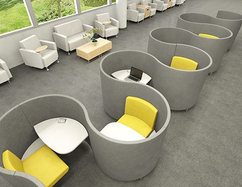 AGATI Furniture- Workstations - POD Acoustic Sofa, Private Office Furniture, Library Seating, Study Cafe, School Interior, Library Furniture, Office Space Design, Public Seating, Co Working Space