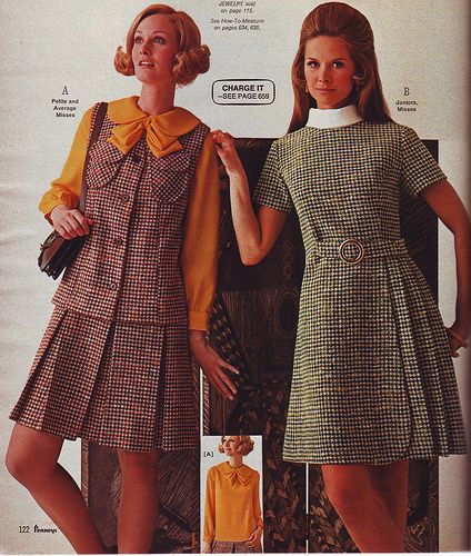 Pennys 69fw tweed red green by jsbuttons, via Flickr 1960s Winter Fashion, Late 1960s Fashion, 60s Winter Fashion, Seventies Outfits, Old Money Clothing, Late 60s Fashion, Outfits 60s, Catalog Fashion, 1969 Fashion