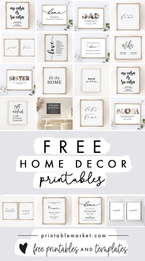 Farmhouse Prints Free Printable, Free Decor Printables, Printable Gallery Wall Art, Home Decor Printables, Free Printable Bedroom Wall Art, Farmhouse Free Printables, Free Download Printables Wall Art Living Room, Boho Wall Art Printables Free Living Room, Kitchen Wall Prints Free Printables