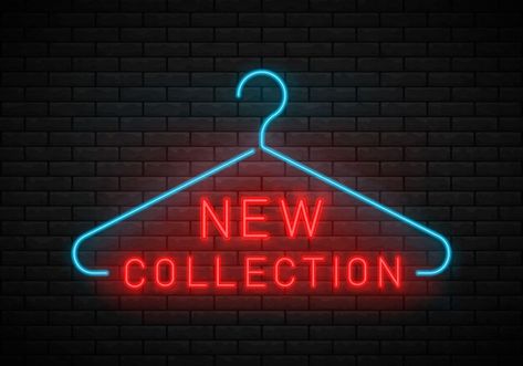 New Collections Banner, New Collections Poster, New Instagram Logo, Vector Clothes, Logo Online Shop, Background Fashion, Halftone Design, Neon Words, Salon Signs