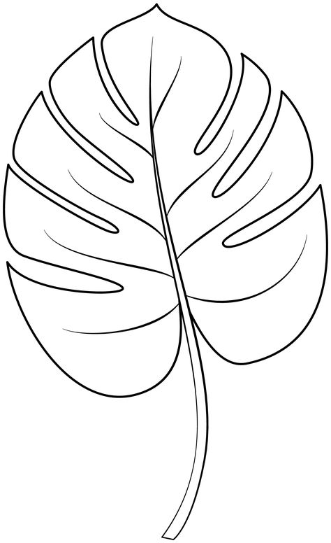 Leaf Monstera Drawing, Paper Leaf Template Free Printable, Free Printable Leaves Leaf Template, Printable Palm Leaf Template, Banana Leaf Template, Tropical Leaves Template Free Printable, Tropical Leaf Pattern Printable, Leaf Template Printable Leaves, Leaves Pattern Leaf Template