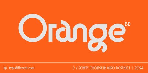 Typeform Design, Orange Branding Design, Cool Typeface, One Letter Logo, Best Adobe Fonts, Typographic Packaging, Tagline Design, Premium Typography, Orange Graphic Design