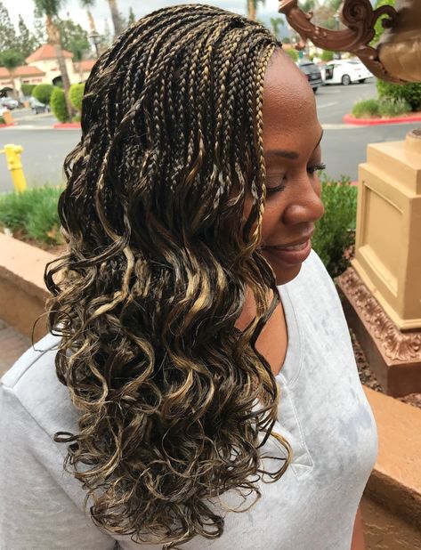 Side Swept Half Braids Half Curls Curly Braided Hairstyles, Micro Braids Hairstyles, Curly Crochet Braids, Cheveux Oranges, Loose French Braids, Half Braid, Different Braids, Individual Braids, Twisted Hair