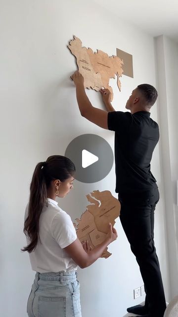 Dontai and Kaory on Instagram: "You guys know we LOVE to travel😍✈️🌏 we wanted something travel related that would fill the empty space behind our couch and we found this incredible wooden world map by @enjoythewood_ 🥰 this is a great way to track all the places we’ve traveled to and inspire us on where to go next, plus it’s a beautiful decor piece added to our home 😁 

Check out their site to see their different maps and sizes and make sure to use our discount code “DK15” when purchasing yours😍😍😍

*Sponsored" Diy World Map Wall Art, Wooden World Map, World Map Travel, Memory Wall, World Map Wall Art, Empty Spaces, Wall Ideas, Travel Decor, Future Life