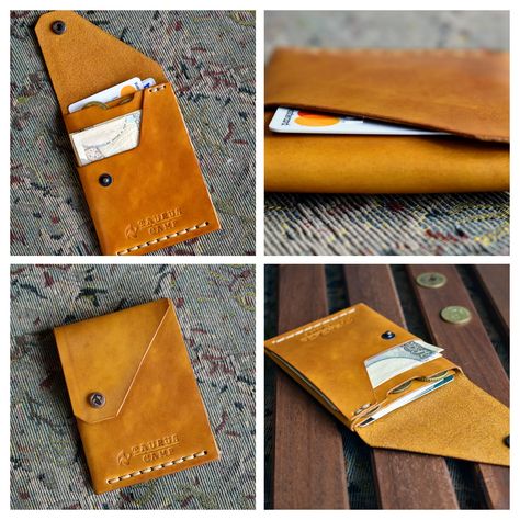 Handmade Leather Wallets, Leather Products Ideas, Leather Card Wallet Pattern, Minimal Leather Wallet, Leather Wallet Women, Handmade Leather Jewelry, Minimal Wallet, Leather Working Patterns, Leather Wallet Pattern