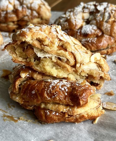 Apple Pie Almond Croissants — Well Made by Kiley Apple Pie Almond Croissants, Apple Pie Croissant, Apple Croissant, Almond Frangipane, Making Apple Pie, Autumn Breakfast, Almond Croissants, Cinnamon Apple Pie, Mini Croissants