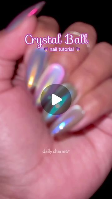 America's Beauty Show by CC on Instagram: "Draw a cate eye... 🎶

"Crystal Ball Nail Tutorial 🔮 Can you see these magical #glazed #cateye nails in your future?

Using @daily_charme:
• C09 Mooncat
• Strong Cat Eye Magnetic Cylinder
• Stardust Chrome Powders
• Chrome Effect Gel
• Strengthening Gel
• Diamond Shine Top Coat
• Almond Medium Charme Tips"

~ @daily_charme" Cat Eye And Chrome Nails, Cat Eye Chrome Nails, Cat Eye French Tip Nails, Cat Eye Effect Nails, Cateye Nails, Strong Cat, Chrome Effect, Nail Tutorial, Chrome Powder