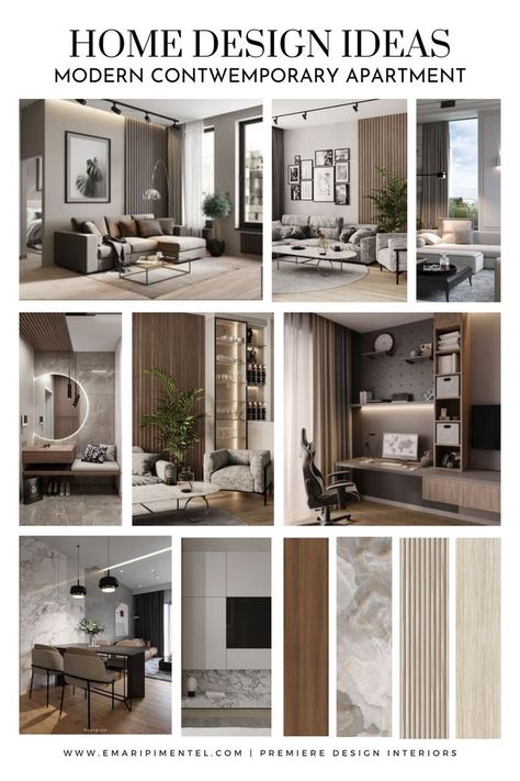 Modern Contemporary Apartment Moodboard Vintage Drawing Room, Minimalist Drawing Room, Room Ideas Drawing, Contemporary Mood Board, Bohemian Drawing, Drawing Room Ideas, Modern Contemporary Interior Design, Interior Presentation, Contemporary Color Schemes