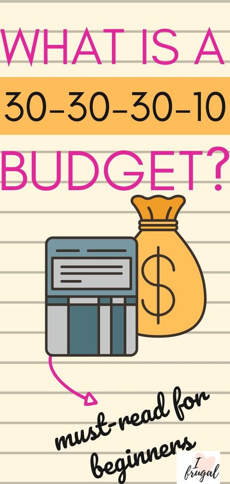 30-30-30-10 budget explained. If you are new to budgeting and need to get started, check out this post to see if this budget will work for your lifestyle. Learn how to divide your money up so you can pay expenses and pay down debt easily. Plus cut spending and live below your means with this budget example so you can save for your future. Budget Rule, Budget Guide, Money Saving Methods, Personal Finance Budget, Money Saving Techniques, Money Frugal, Money Budgeting, Saving Money Budget, Money Management Advice