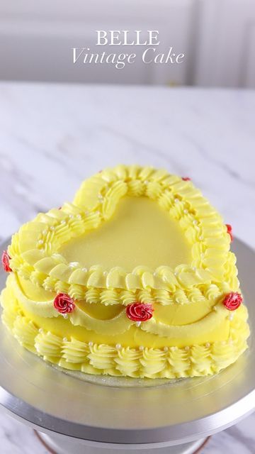 Beauty And The Beast Birthday Cake Ideas, Belle Birthday Party Cake, Belle Cake Ideas, Yellow Cake Ideas, Storybook Cookies, Beauty And The Beast Birthday Cake, Belle Birthday Cake, Princess Belle Cake, Beauty And The Beast Cake Birthdays