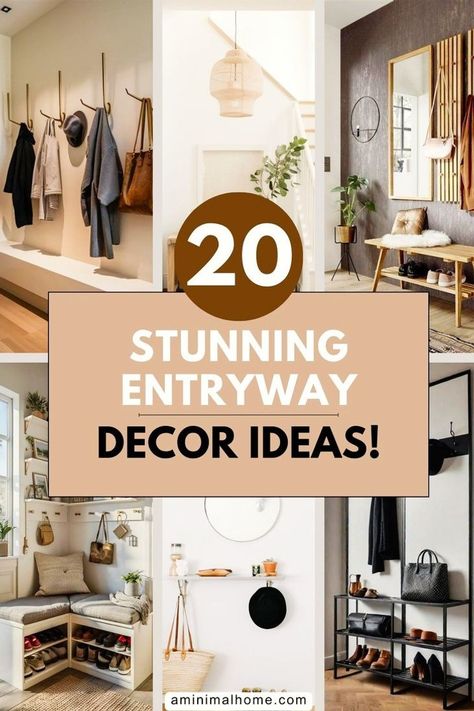 Make the most of a small entryway with these 20 design ideas! Discover tips for maximizing space and creating a welcoming entry with storage solutions like benches, tables, and shoe organizers. From modern to rustic decor, find inspiration for creating a functional yet stylish entryway that sets the tone for your home the moment you step in. Simple Entryway Decor, Entryway Decoration Ideas, Entry With Storage, Small Entryway Design, Front Entryway Ideas Interior, Small Foyer Design, Entryway Ideas Modern, Tiny Entryway, Entryway Design Ideas