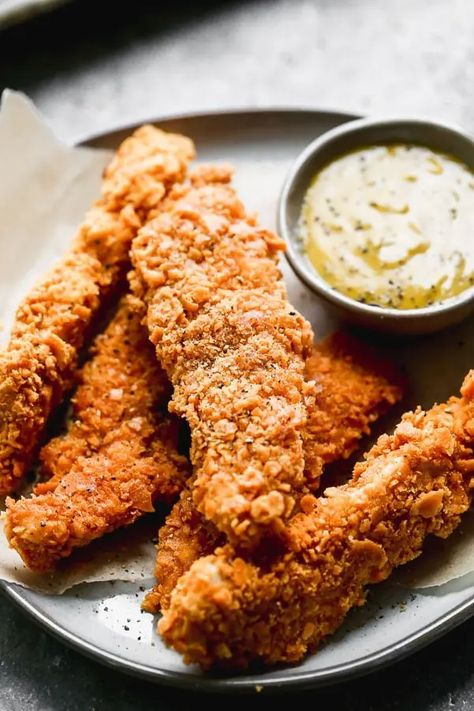 Crispy Baked Chicken Tenders - Cooking for Keeps Chicken Tenderloins In Oven, Slow Cook Chicken, Chicken Crisps, Crispy Chicken Tenders, Baked Chicken Tenders, Crispy Baked Chicken, Fried Chicken Breast, Chicken Tenderloins, Cook Chicken