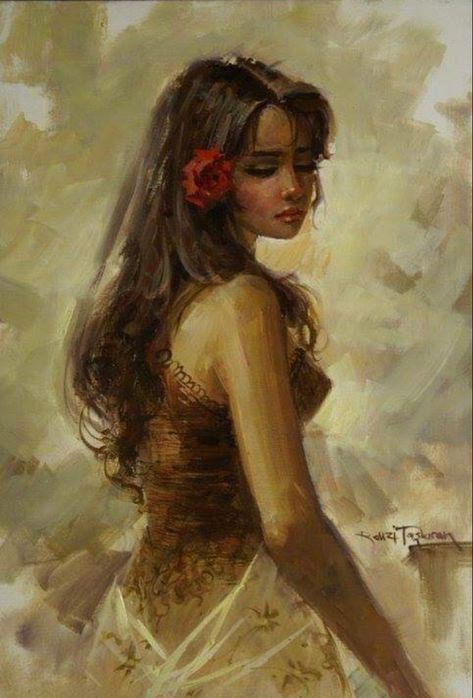 Ramzi Taskiran, Bel Art, Rennaissance Art, Feminine Art, Ethereal Art, Dreamy Art, Woman Painting, Pretty Art, Portrait Art