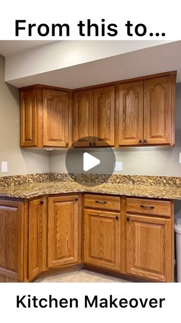 Painted Older Kitchen Cabinets, Kitchen Cabinets Makeover Two Colors, Kitchen Paint Ideas With Wood Cabinets, Cabinets Painted Before And After, Painting Wooden Kitchen Cabinets, Restrain Kitchen Cabinets, Kitchen Cabinet Redo Ideas, Painting Kitchen Cabinets Before After, Kitchen Cabinet Repaint