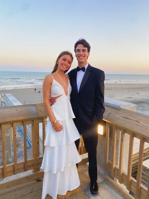 Gown With Cutouts, V Chapman Caterina Dress, Simplistic Prom Dress, Prom Inspo 2023, Tiered Prom Dresses, Timeless Prom Dresses, Beach Prom Pictures, Formal Couple Photos, Preppy Prom Dresses Long