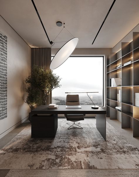 Ceo Office Design, Interior Design Student, Villa Bali, Office Interior Design Modern, Opulent Interiors, Interior Minimalista, Rich Home, Modern Office Design, Minimalist Office