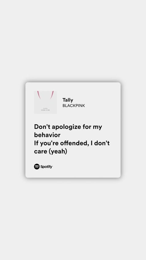 #kpop #blackpink #tally #lyrics #popular Tally Song Blackpink, Tally Blackpink Lyrics Wallpaper, Aesthetic Kpop Lyrics Wallpaper, Tally Spotify, Blackpink Song Lyrics Quotes Aesthetic, Blackpink Meaningful Lyrics, Blackpink Lyrics Aesthetic, Blackpink Song Quotes, Tally Blackpink Lyrics