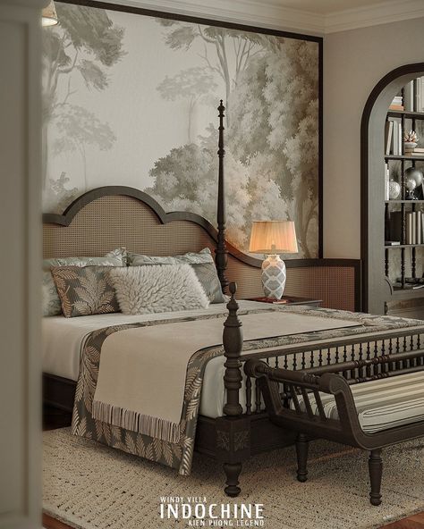 WINDY INDOCHINE :: Behance Indochine Bedroom, Colonial Style Bedroom, Colonial Bedroom, Indochine Interior, Colonial Interiors, Indochine Style, Hotel Room Design, Interior Design Photography, Classic Bedroom