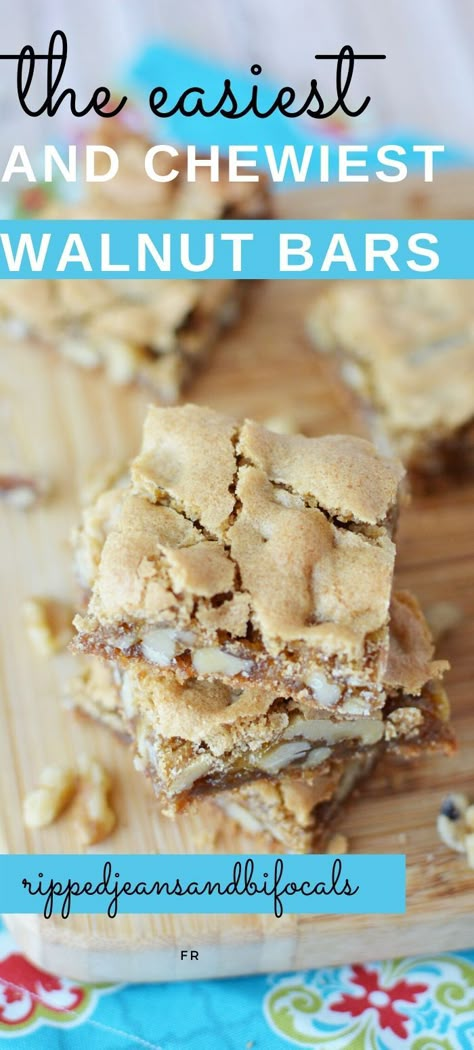 Easy Walnut Cookie Recipes, Healthy Squares And Bars Recipes, Walnut Meat Recipes, Walnut Recipes Dinner, Walnut Cake Recipe Easy, Walnut Recipes Healthy, Walnut Desserts, Walnut Recipes Dessert, Oatmeal Walnut Cookies