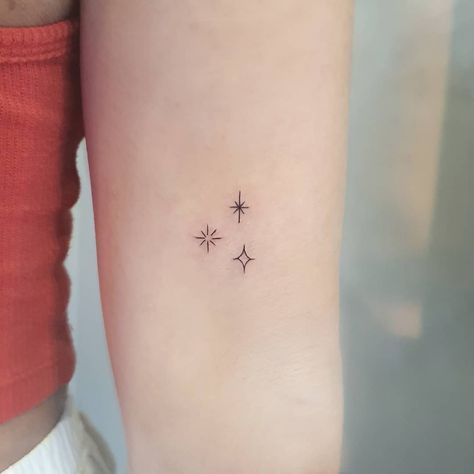 30+ Stunning Star Tattoo Design Ideas for Stellar Body Art - Tattoo Inspo Hub 3 Star Tattoos For Women, 3 Star Tattoo, Twinkle Tattoo Stars, Three Stars Tattoo, Tattoos For Men Japanese, Tattoos For Men Upper Arm, Tattoos For Men Neck, Quotes Tattoos For Men, Tattoos For Men On Chest