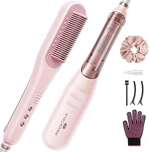 Wavytalk Pro Steam Hair Straightener Brush, 3 in 1 Straightening Brush with Steam, Brush and Straightener, Steam Features to Enhance Nourishing Styling Experiences and Expedite the Straightening, Pink Wavy Talk Straightening Brush, Wavytalk Pro Steam Straightener Brush, Wavytalk Straightener Brush, Steam Straightener, Comb Straightener, Steam Hair, Steam Hair Straightener, Brush Straightener, Hair Straightening Brush