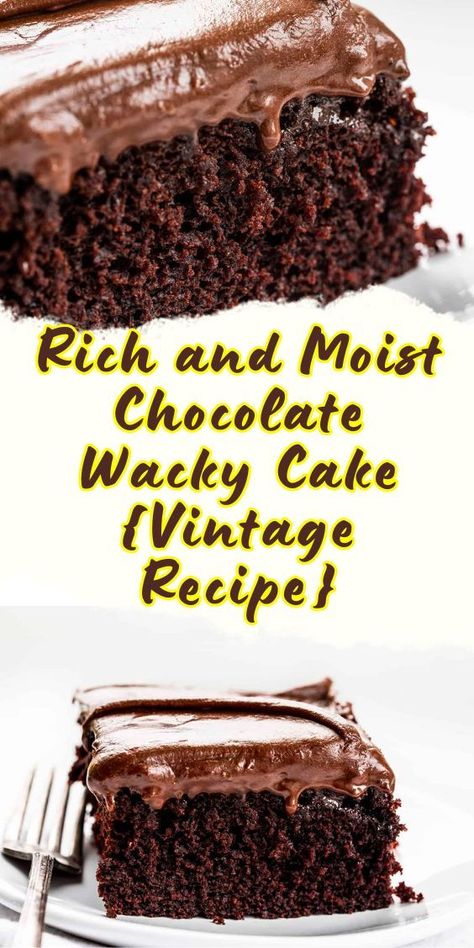 This Rich and Moist Chocolate Wacky Cake is an incredibly tender dessert made without using milk, eggs, or butter... Check more at our website  Chocofeverdream.com Chocolate Wacky Cake, Cake Recipes Without Milk, Desserts Without Eggs, Wacky Cake Recipe, Wacky Cake, Chocolate Butter, Pudding Cake, Cake With Cream Cheese, Cake Frosting