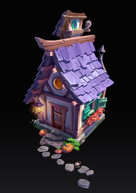 ArtStation - Witch's house Cute Concept Art, Stylized Environment Concept Art, 3d Game Art, 3d Karakter, Cartoon House, 2d Game Art, Casual Art, 8bit Art, Isometric Art