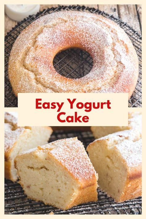 Yogurt Cake Recipe, Greek Yogurt Cake, Yogurt Dessert, Healthy Greek Yogurt, Healthy Cake Recipes, Greek Yogurt Recipes, Yogurt Flavors, Yogurt Cake, Dessert Cake Recipes